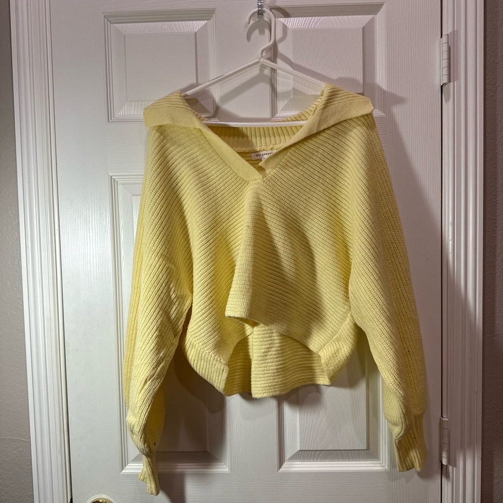 Blu Pepper Light Yellow V-Neck Sweater